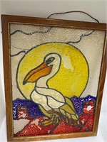 Pelican Stained Glass Style Wall Art  k