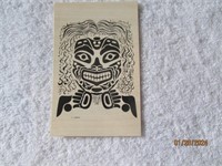 Postcard Haida Indian Motif Sasquatch