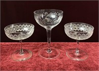 3 Pc. Lot of Stemware