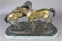 P. J. Mene (after) "L'accolade" Bronze Horses