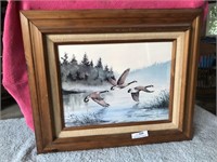 Vintage Picture /Painting Framed of Ducks