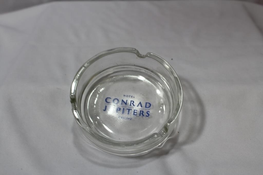 A Glass Advertising Ashtray