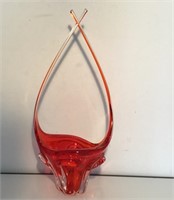 CHALET / LORRAINE ORANGE ART GLASS BASKET CANADA