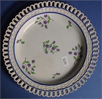 Spode hand painted floral ribbon plate