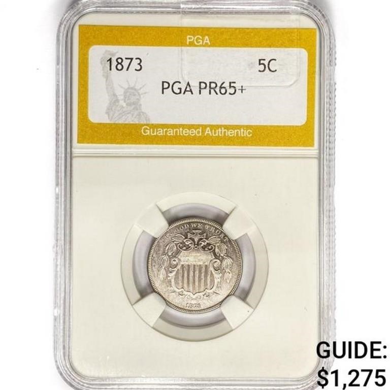 1873 Shield Nickel PGA PR65+