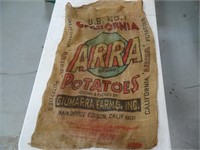 Vintage Arra California Potatoes Burlap Sack
