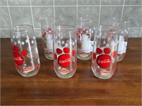 Set of Six Vintage Coca-Cola Glass Tumblers