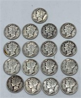 (17) Mercury Dimes