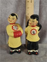 CERAMIC ART STUDIO ASIAN MAN AND WOMAN FIGURINES