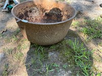 Cast iron footed cauldron pot