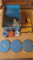 Kodak 8mm film reels and metal case