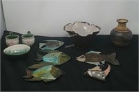 Pottery Decor Pieces - Fish, Vase & More -P