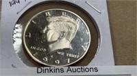 1997 Kennedy proof half dollar coin