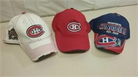 Three Montreal Canadiens Hats
