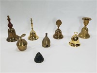 Lot of 8  Brass / Bronze Metal Collectible Bells