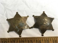 2 Indian  Territory  brass badges