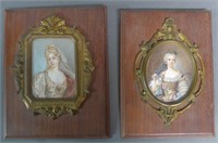 Two Antique Miniature Portrait Paintings