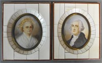 George & Martha Washington Miniature Portrait Pair