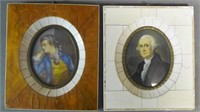 Two Antique Oval Miniature Portraits