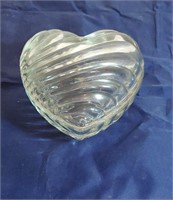 Glass heart shaped dish