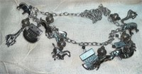 Vintage Long Silver Tone Noah's Ark Necklace