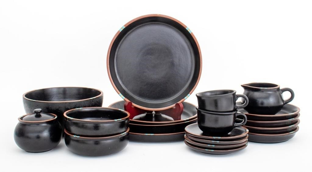 Dansk "Mesa" Black Pottery Dinnerware, 19