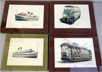 John Gunter three handcoloured prints Ferries