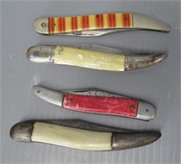 (4) Folding knives. Mother of Pearl knife Jowika