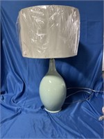 LARGE TABLE LAMP, GREEN ***CONDITION UNKNOWN, NOT