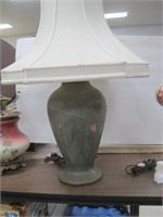 art  pottery lamp-vintage shade 16" to top pottery