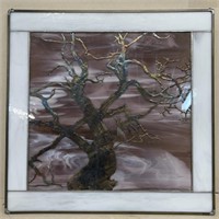 Anne Ryan Miller Stained Glass Tree w/metal overla