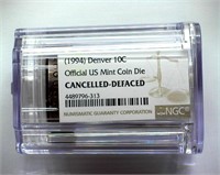 1994 Denver 10c NGC Official US Mint Coin Die