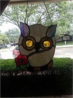 VINTAGE STAINED GLASS OWL