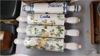 4 Louisville Stoneware Pottery Rolling Pins