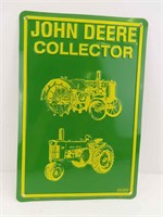 John Deere Tractor Collector Sign Metal