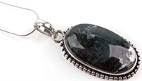Jewelry Sterling Silver Moss Agate Necklace