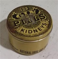 1940s Gin Pills for the Kidneys Tin -  2" Diameter