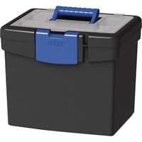Storex Plastic File Storage Box with XL Storage Li