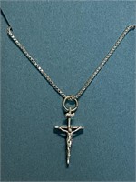 STERLING SILVER CROSS AND CHAIN