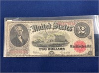 $2 US NOTE 1917 SERIES D91427874A