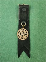 Vintage Black suede ribbon NC Engraved E A