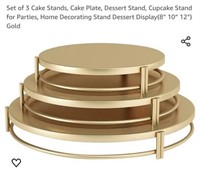 MSRP $37 Set 3 Gold Cake Stands