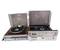 TWO VINTAGE RECORD PLAYERS