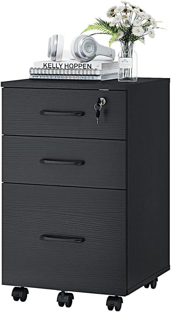 (READ)Panana 3 Drawer Mobile File Cabinet (Black)