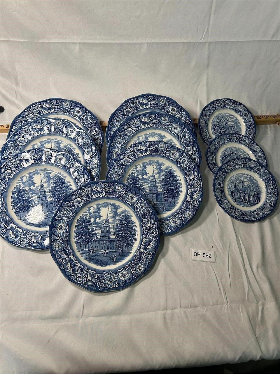 VTG Ironstone Liberty Blue Dinner Plates