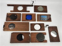 ASSORTED LOT OF WOOD LANTERN SLIDE PARTS