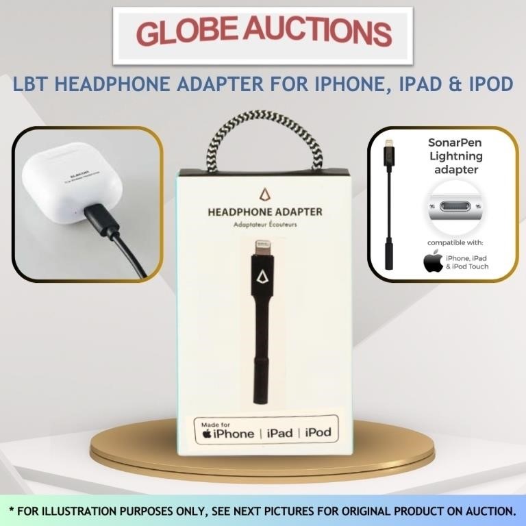 LBT HEADPHONE ADAPTER FOR IPHONE, IPAD & IPOD