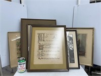 Lot of older style framed pictures