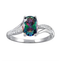 Sterling Silver Mystic Topaz Crystal Ring