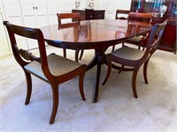 Empire Revival Style Dining Table & Chairs